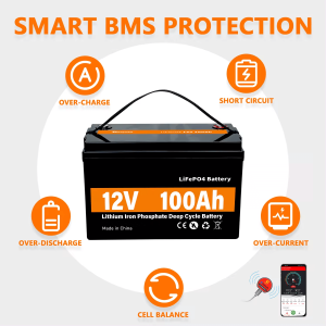 LiFePO4 Bateria e ruajtjes së energjisë diellore 12V 100Ah