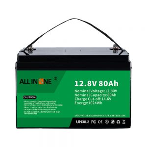 Bateria litium më e popullarizuar e zëvendësimit të acidit të plumbit Solar RV Marine LiFePO4 12V 80Ah